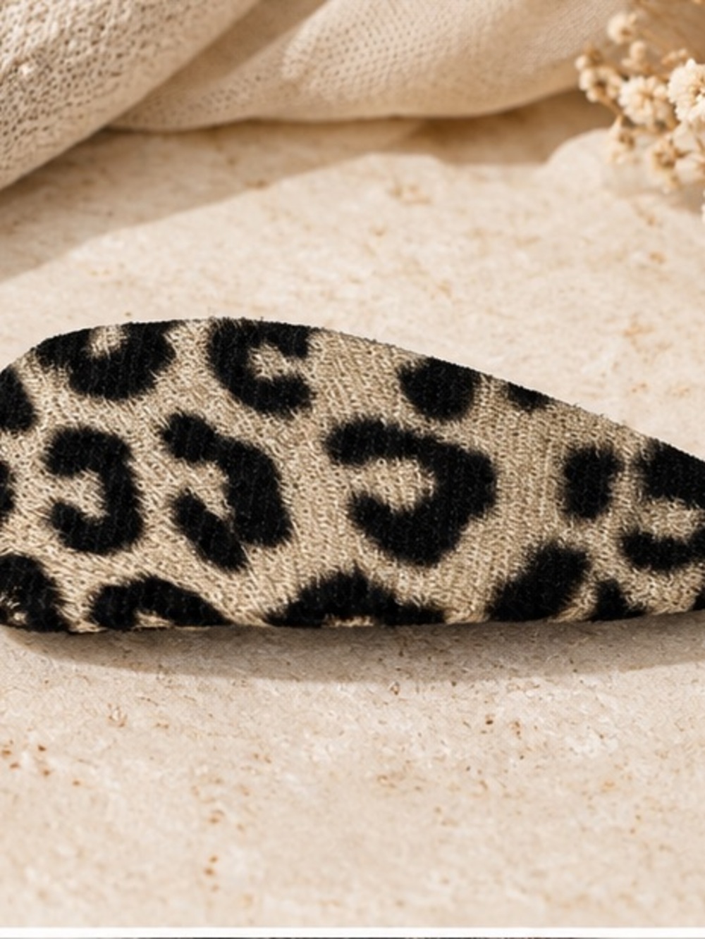 Leopard Print Velvet Barrette Hair Clip |